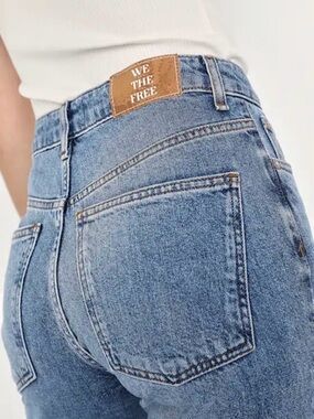 Free People Pacifica Medium Wash High-Rise Straight-Leg Jeans Size 26
